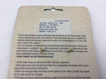 ICER 110288 DEL Aprilia,Benlli,Bimota,Beta,Gagiva,Derbi,Ducati Bremsbeläge Bremsklötze Brake