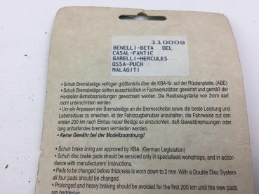 ICER 110008 DEL Benelli,Beta,Hercules,Malagiti Bremsbeläge Bremsklötze Brake