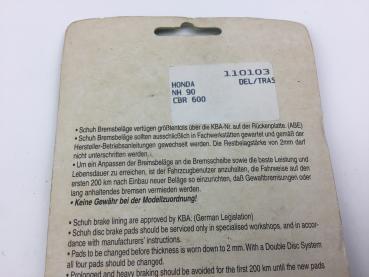ICER 110103 DEL/TRAS Honda CBR600,NH90 Bremsbeläge Bremsklötze Brake
