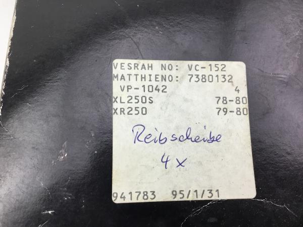 VESRAH VC-152 XL250S,XR250 Kupplungsscheibe Lamellen Reibscheibe 78-80