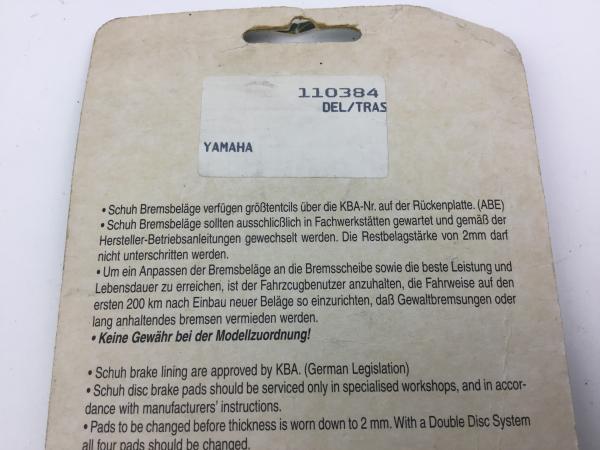 ICER 110384 DEL/TRAS Yamaha Bremsbeläge Bremsklötze Brake