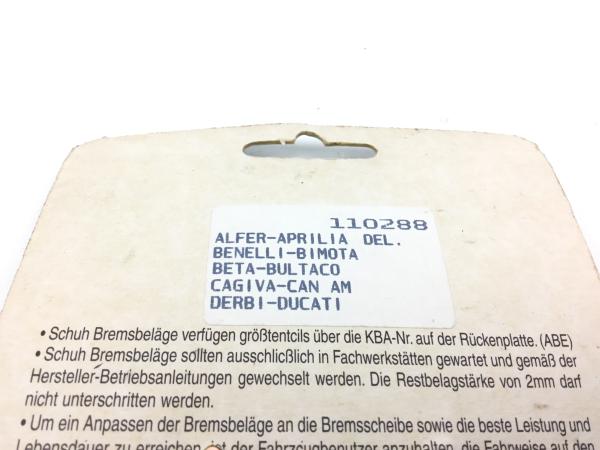 110288 Alfer-Aprilia,Benelli-Bimota,Beta-Bultaco,Gagiva,Derbi,Ducati  Bremsbeläge Brake Neu