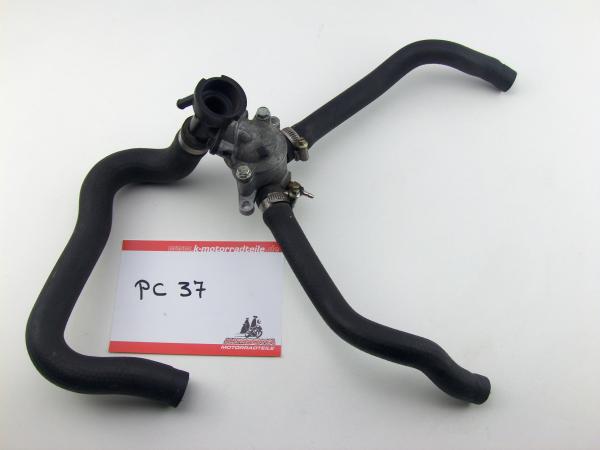 Honda CBR 600 RR PC37 Bj.03 06 Kühlwasser Schlauch Flansch Thermostat Gehäuse